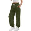 Women S High Waist Wide Leg Ankle Length Fleece Warm Pants