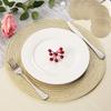 Set de 6 Sets de Table Rondes Tressés Paillettes Dorées Argentées 34/38CM Sets de Table Ronds Lavables pour Cuisine Fête Mariage