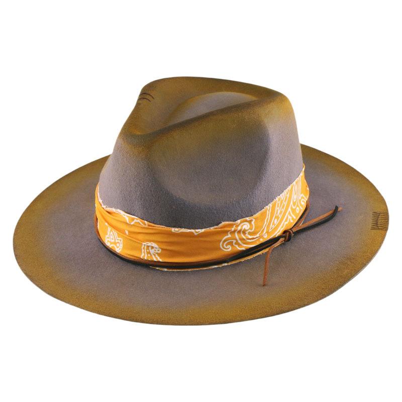 Hot Sale Pork Pie Top Hat Woolen Hat Ringed British Men's Ladies Jazz Hat