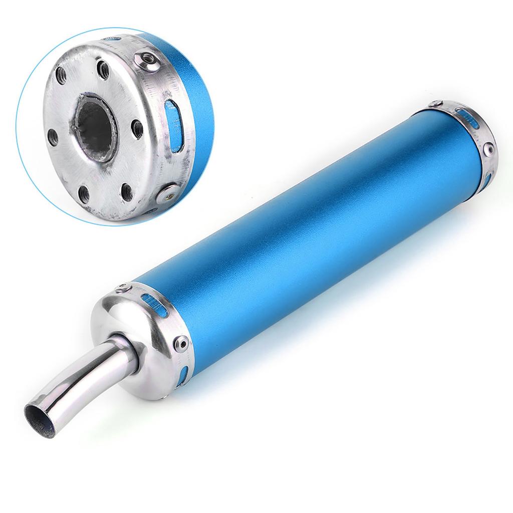 Stainless Steel Exhaust Muffler Silencer 20mm 0.8in Modified Parts for 2 Stroke MotorcycleBlue