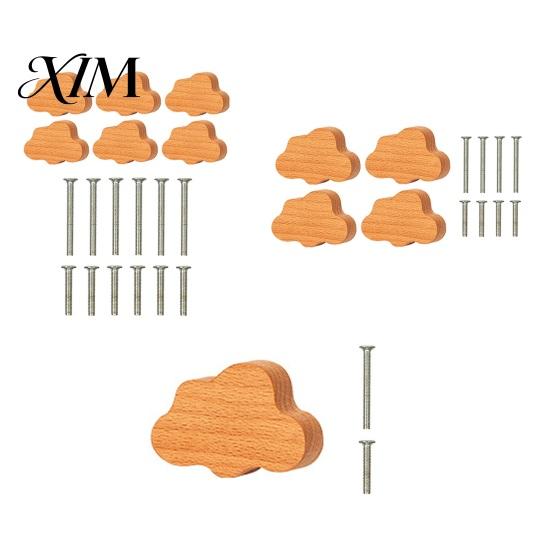 Nordische Stijl Kastknoppen Wolkvormige Houten Knoppen voor Kasten & Lades, Houten Handgrepen Kleine Opbergruimte met Schroeven, Decoratieve Kinderkamer Kind