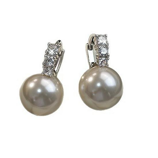 925 Sterling Silver Pearl Earrings with Zircon Studs - Elegant Women's Luxury French Socialite Earrings & Ear Cuffs