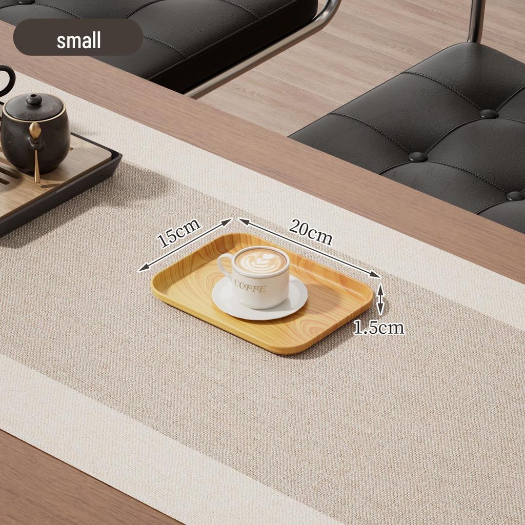 Imitation Wood Grain Rectangular Tea Tray for Water Cups and Dessert Plates
