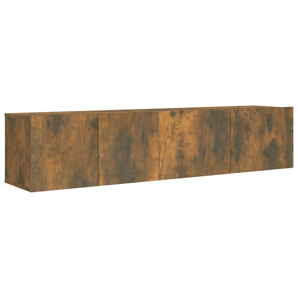 Vidaxl Set of 2 TV Cabinets, Smoked Oak Wood-Based Material