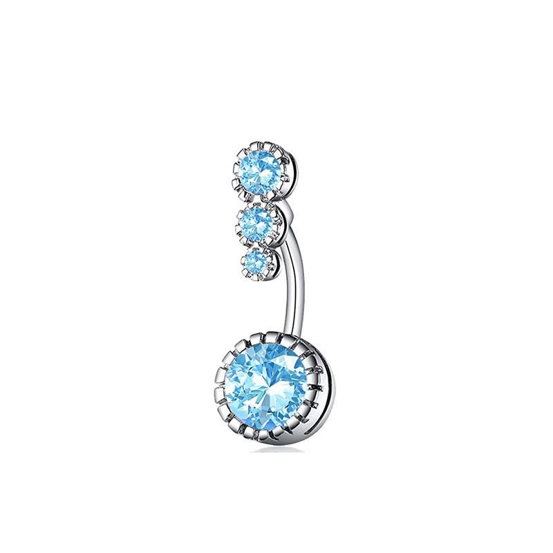Blue Series Stainless Steel Butterfly Navel Ring - Fashionable Japanese Korean Sexy Goddess Jewelry