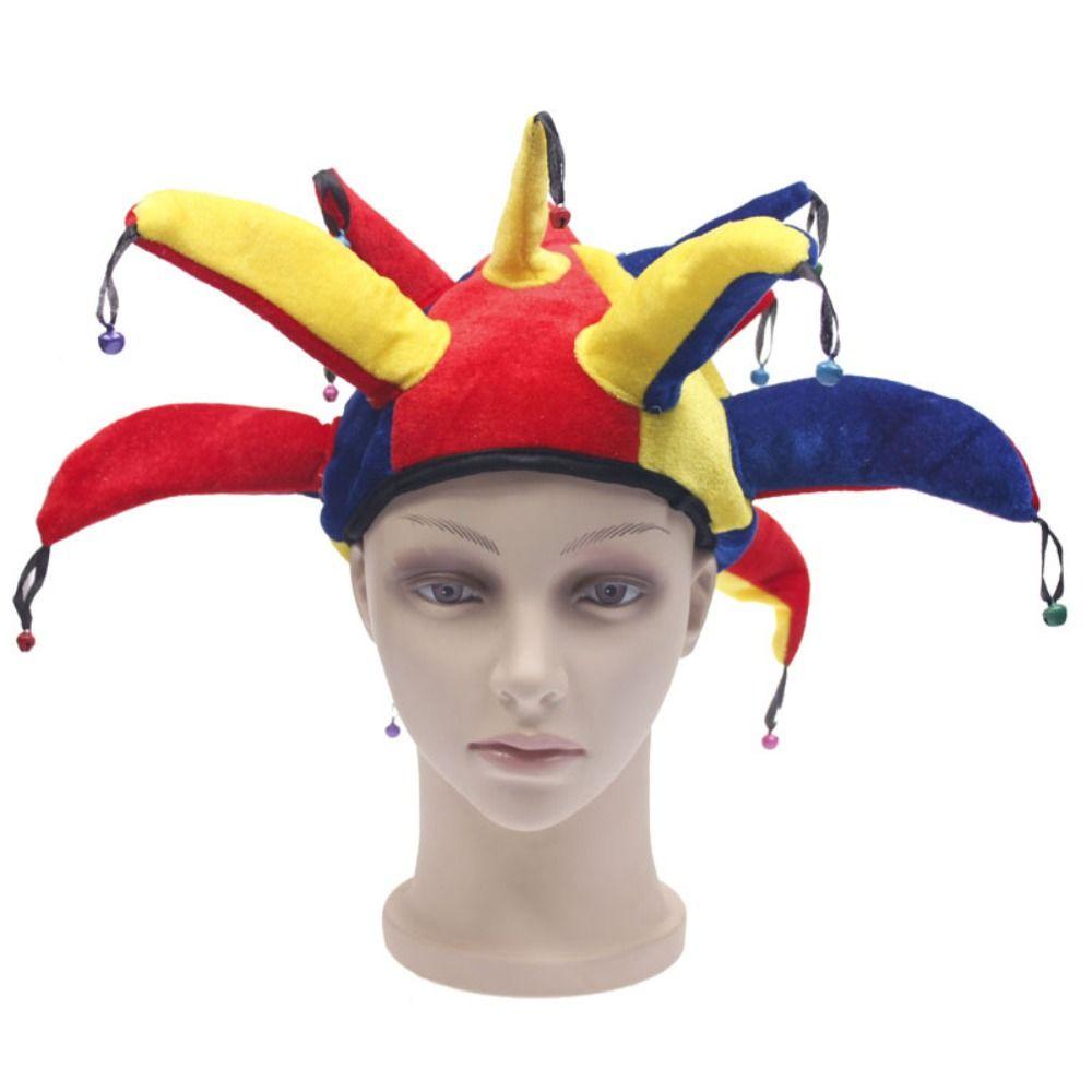 Adult Stage Performance Clown Hat Multicolor Dress Up Party Costume Hat Colorful Cosplay Funny Clown Hat Halloween