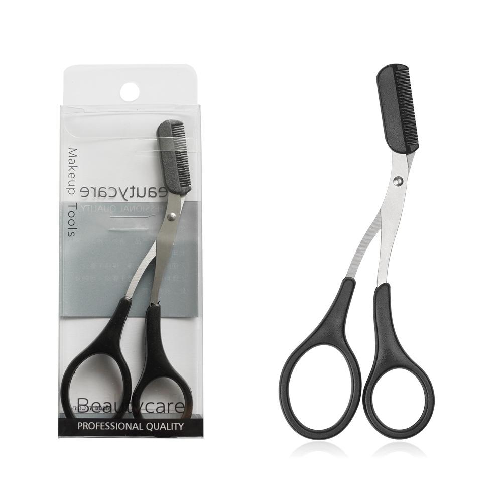 

Ножницы для бровей из нержавеющей стали, 1 шт., с расческой для макияжа, режущий инструмент двойного назначения 18.6cm*6.5cm*2cm чёрный