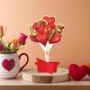 6Pcs Elegant Love Theme Valentines Day Decoration Red Paper Three-dimensional Balloon Card Table Topper Valentines Day