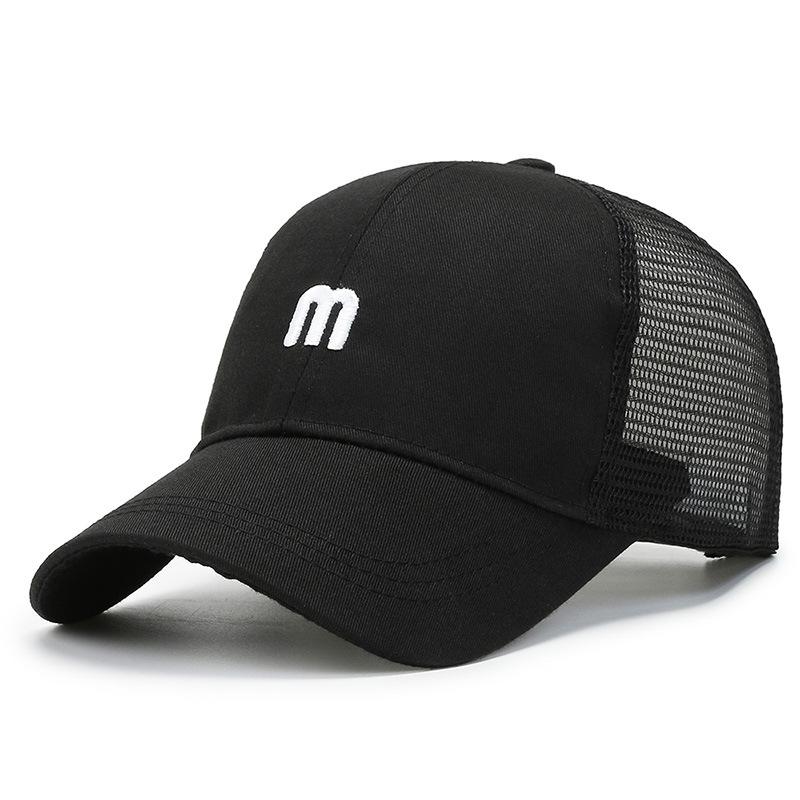 Flowers Letter M Embroidery Baseball Cap Breathable Outdoor Sun Hat Protection