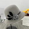 Womens Autumn Winter Wool Fedora Hat With Adjustable Fit For Casual Wear