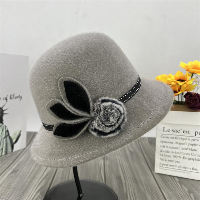 Womens Autumn Winter Wool Fedora Hat With Adjustable Fit For Casual Wear