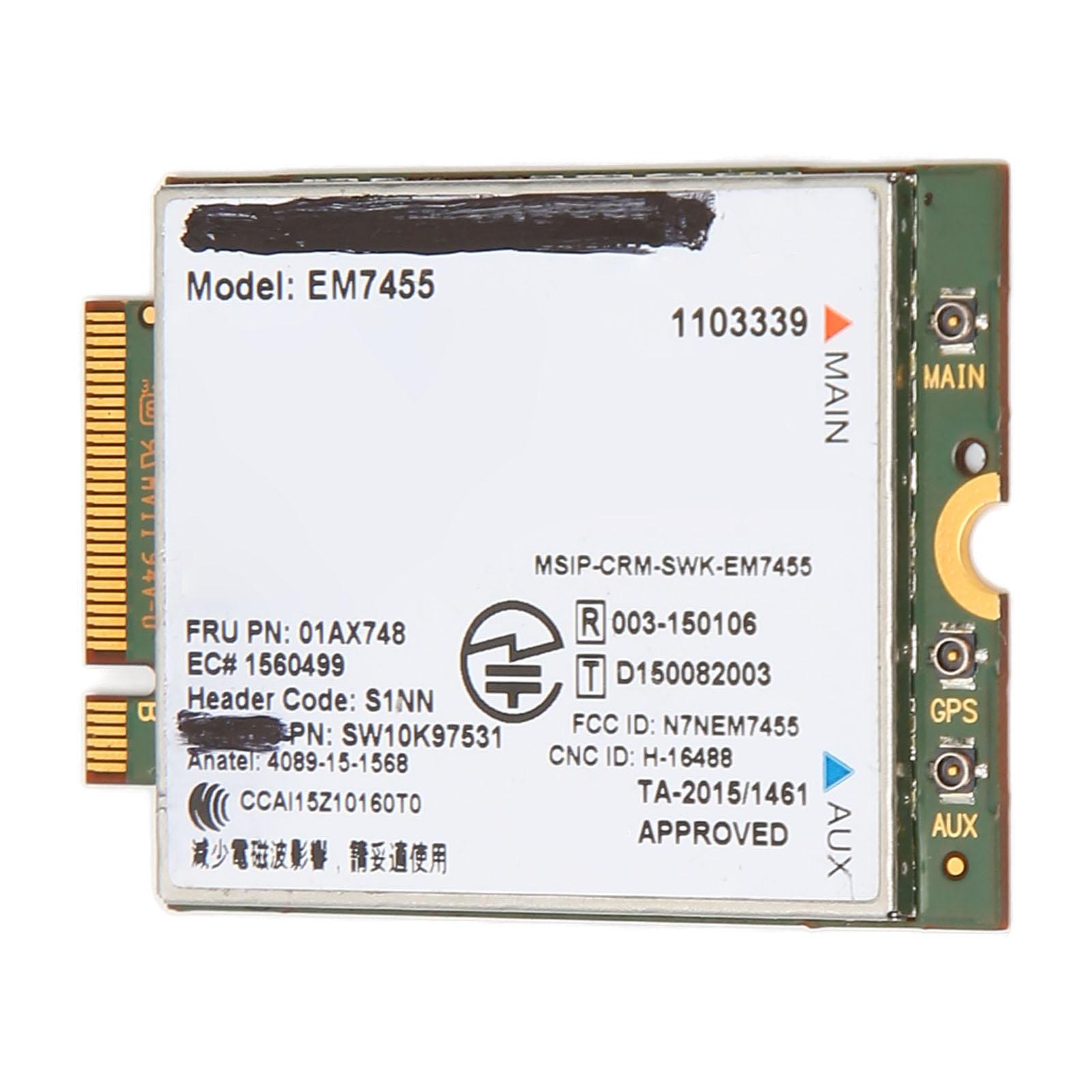 

Картка мережі 4G LTE EM7455 300 Мбіт/с Багатодіапазонний сумісний модуль бездротової мережевої картки для Thinkpad