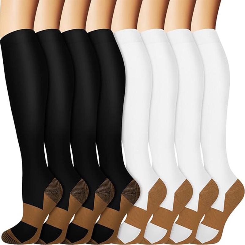 Compression Knee-high Socks Set for Running and Sports - Graduated Support, Multiple Pairs (3/4/6/8)
