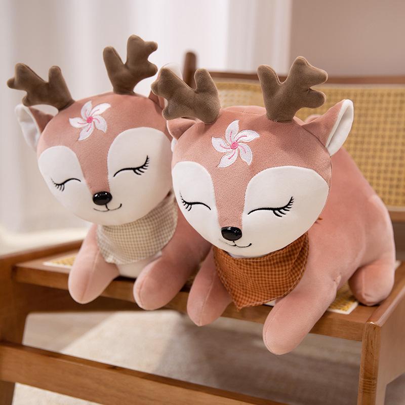 Niedliche Party Sika Hirsch Puppe Plüschtier Hirsch Puppe Kinder Beruhigende Stoffpuppe Mädchen Geburtstagsgeschenk