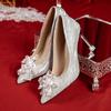New Crystal Wedding Shoes for Women, Bridal Shoes, Wedding Show, Hefu, Two Wear High Heels, Women's Pumps