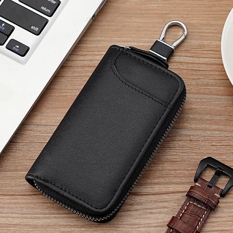 Nouveau Porte-clés en Cuir Hommes Femmes Organisateur de Porte-clés Pochette Grande Capacité Portefeuille pour Clé de Voiture Étui à Clés de Concierge Mini Sac à Cartes