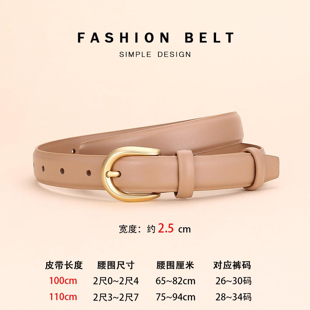 Ceinture pour dames Ceinture décorative en cuir pour femmes Ceinture pour femmes Affaires Premium Boucle à ardillon mate Simple