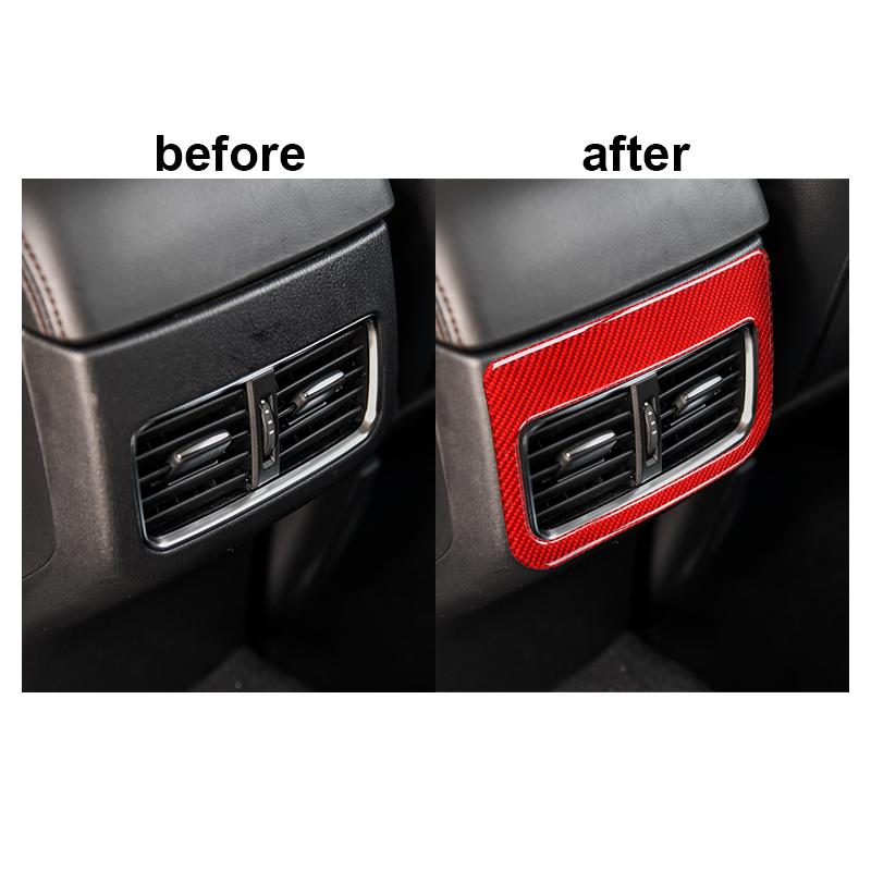 For Mazda CX-5 2017-2018 Real Carbon Fiber Air Outlet Door Panel Trim Decoration Car Accessories Frame Sticker
