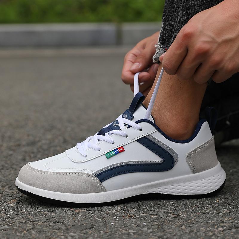 Thin Breathable Men Sneakers PU Leather Climbing Footwear Male Outdoor Light Soft Rubber Sole Jogging Trekking Walking Sneakers