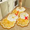 Oil Painting Flower Kitchen Oil-absorbent And Dirt-resistant Floor Mat Bathroom Toilet Absorbent Non-slip Floor Mat