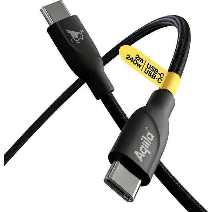 Aqiila Cablebird CB12 Câble USB-C USB 2.0 USB-C® Mâle 2.00 M Noir AQCBPBICB3BD874