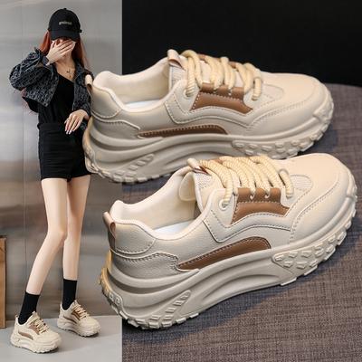 Herfst kleine witte schoenen nieuwe Koreaanse versie ins sport hardlopen vrouwelijke studenten dikke zolen verhogen hoogte casual streetstyle JC