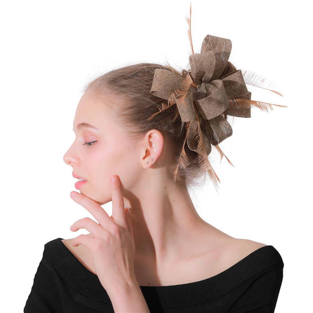 Europa Und Die Vereinigten Staaten Neue Feder Haarspange Braut Haar Accessoires Bankett Party Aufführung Hanf Hut Kugel Kopfschmuck
