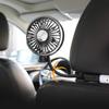 USB Car Fan Dual Head Cooling Air Fan Independent Switch 3 Speeds Adjustable Auto Headrest Cooler Fan For Rear Seat
