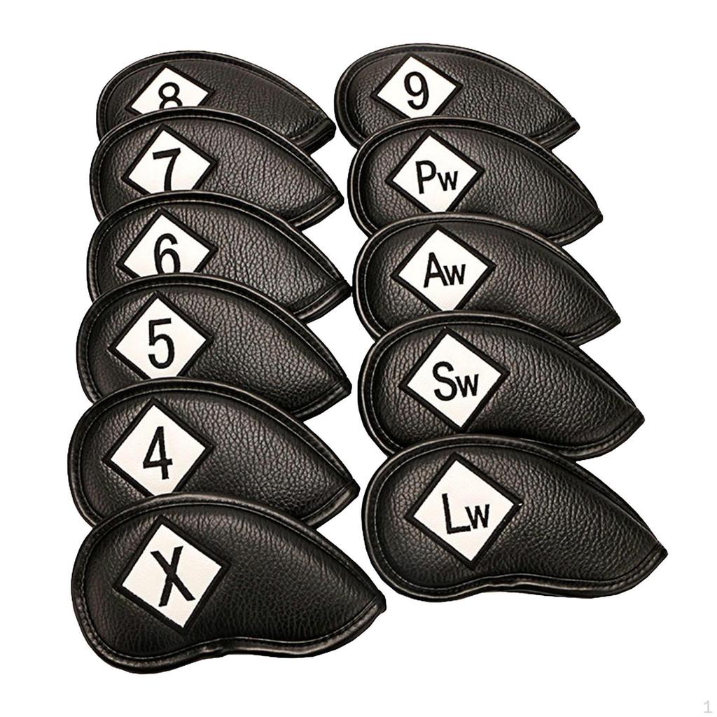 11PCS Golf Cover with Numbers Recognition Club Headcover Wedges Sleeve Anti-Scratch Carrying Travel