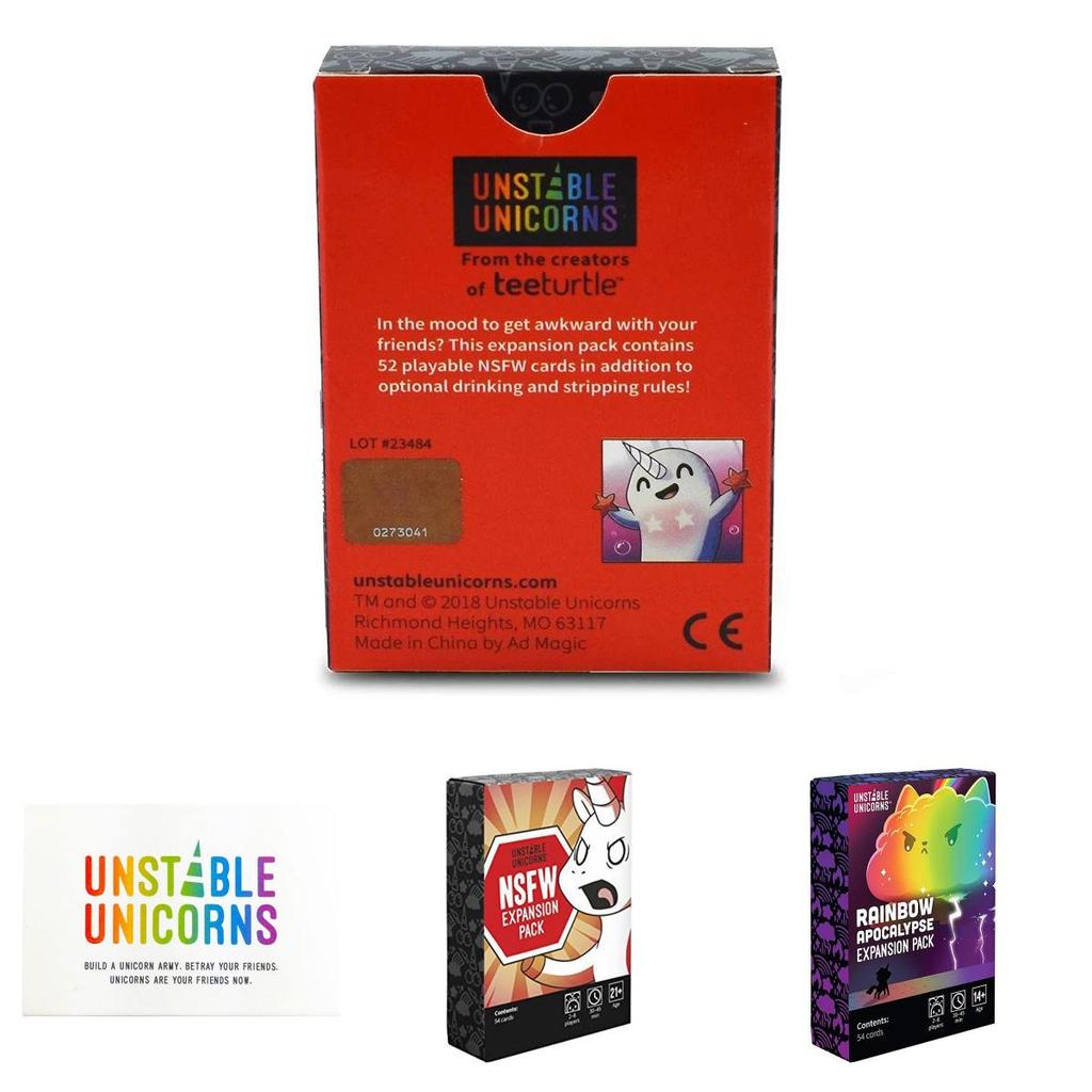 Unstable Unicorns Card Board Game Expansion Nsfw Rainbow Dragons Family Party Pack