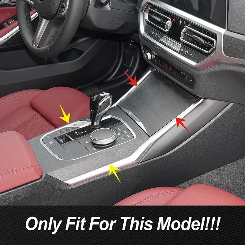 Stainless Steel Center Console Gear Shift Frame Decoration Cover Trim For BMW 3 Series G20 G28 - LHD Car Styling