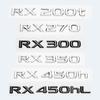 3D Chrome Glossy Black ABS RX200t RX270 RX300 RX350 RX450h RX450hL HYBRID Emblem for LEXUS Car Trunk Trunk Rear Logo Sticker