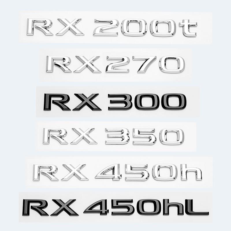 3D Chrome Glossy Black ABS RX200t RX270 RX300 RX350 RX450h RX450hL HYBRID Emblem for LEXUS Car Trunk Trunk Rear Logo Sticker