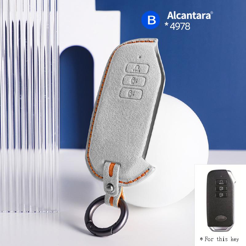 For Kia Niro Hybrid Sportage K5 Sorento MQ4 Ev6 Seltos Alcantara 7 Button Car Key Case Keychain Accessories 2025 2025 2025 2025