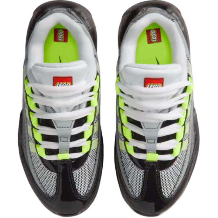 LEGO X Nike Air Max 95 PS Black Metallic Silver Kids Sneakers Green Dark-Smoke-Grey Smoke-Grey IU1715-002
