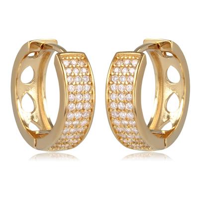 [R2044] - 'Sissi' Gold Plated Hoop Earrings - 15x5 Mm