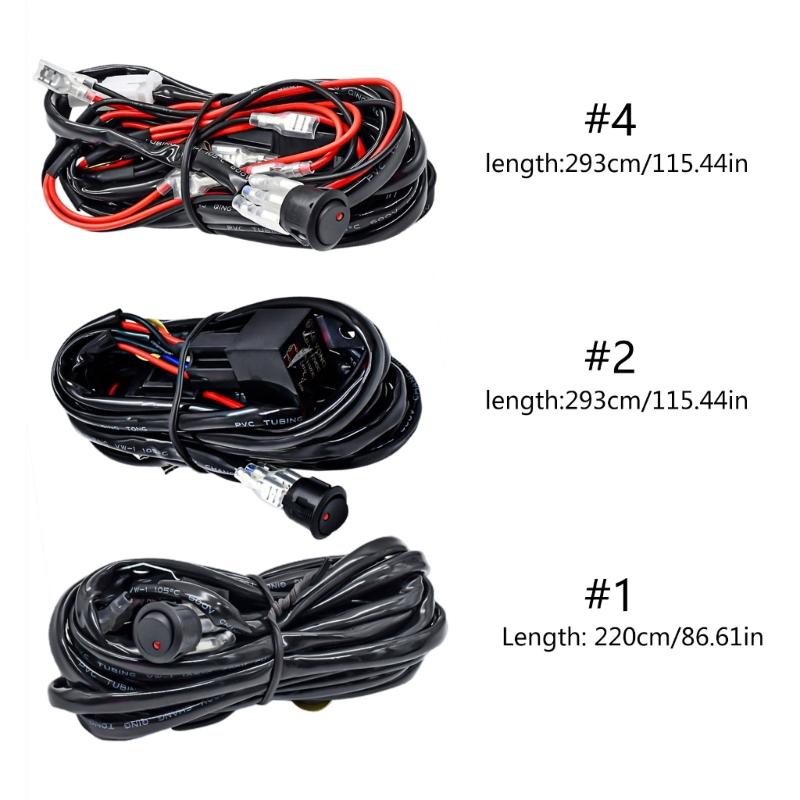 Car Boat Truck Headlight Wiring Harness with 2 Plugs Power up to 300W Worklight High Power Switch Wiring Set Waterproof