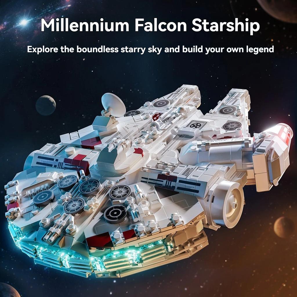 TOYLINX Building Blocks Kits Millennium Falcon Starship 1361PCS Bricks Christmas Birthday Holiday Boys Education Toys Gifts