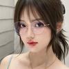 Anti Blue Light Blocking Glasses Ladies Myopia Glasses Ultralight Eyeglasses Metal Large Frame For Women