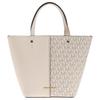 MK Flora Borsa Tote in PVC con Logo Metallico Borse Tote da Donna Crema 32T5GFFC1B-132