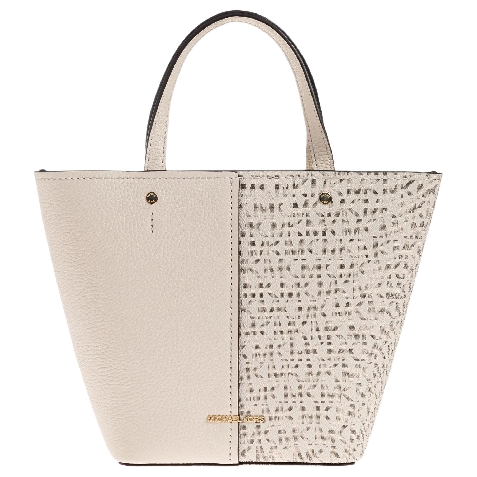 

Michael Kors MK Flora Metallic Logo PVC Tote Bag Women Tote Bags Cream 32T5GFFC1B-132 Basic Set (Bag+Dust Bag)