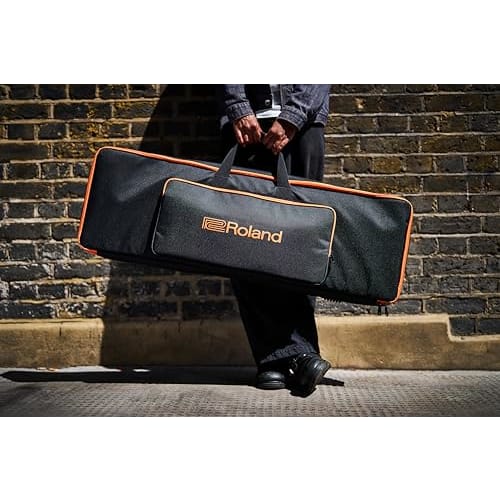 Roland CB-V61 Keyboard Bag for 61 Keys, Durable Carrying Bag with Customizable Interior, Backpack Straps, Large Capacity Pocket, Includes Three Keycha
