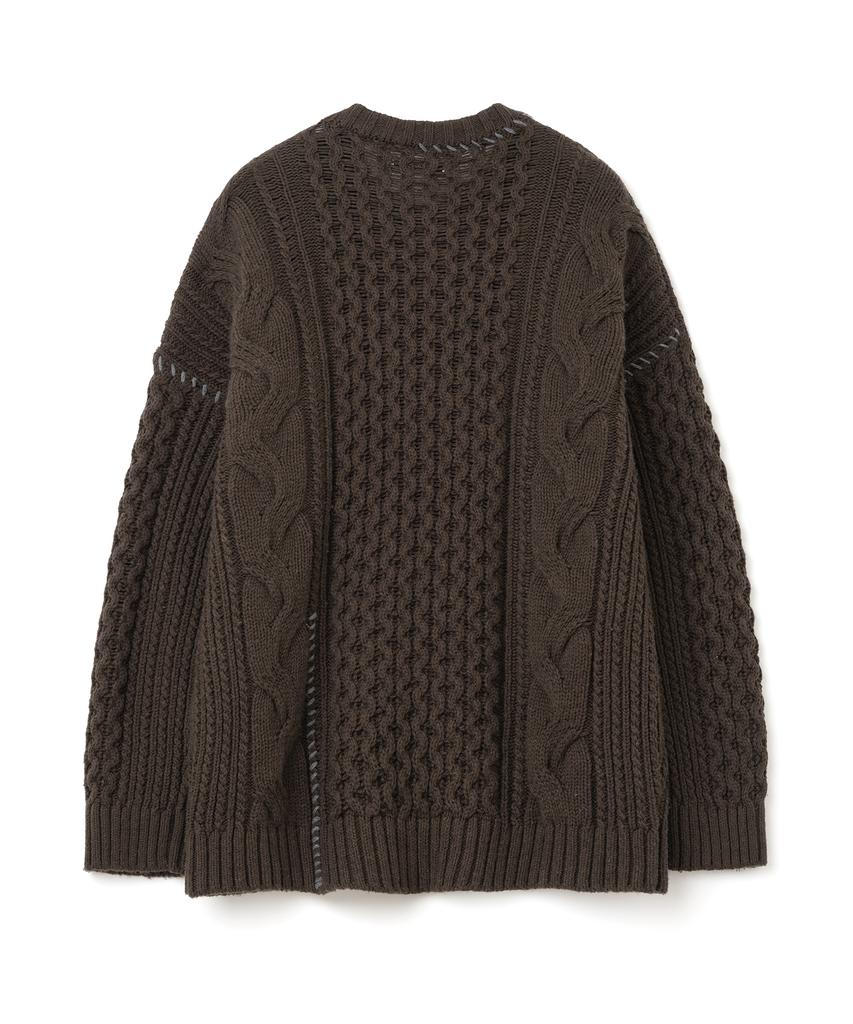 MILLO WOMEN Cable Stitch Pullover Knit [Brown]