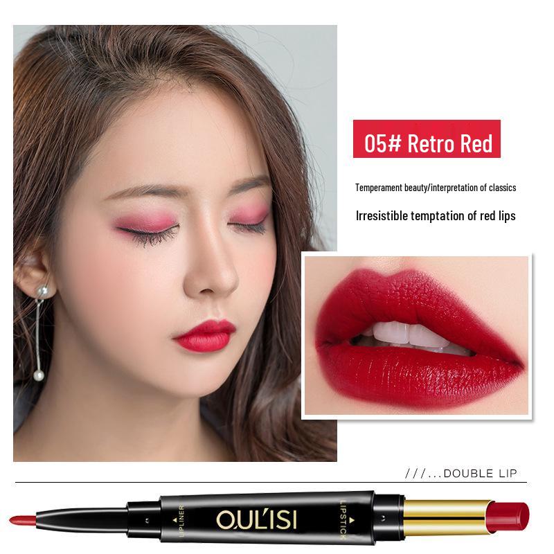 Waterproof Matte Lipstick & Gloss Dual-Ended Lip Liner for Women