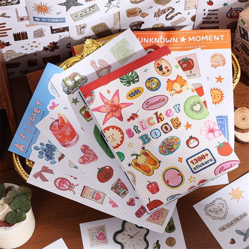 50 Sheets Per Pack Bairi Guiji Series A5 Sticker Book Korean-style Cartoon Cute Planner Decoration Sticker