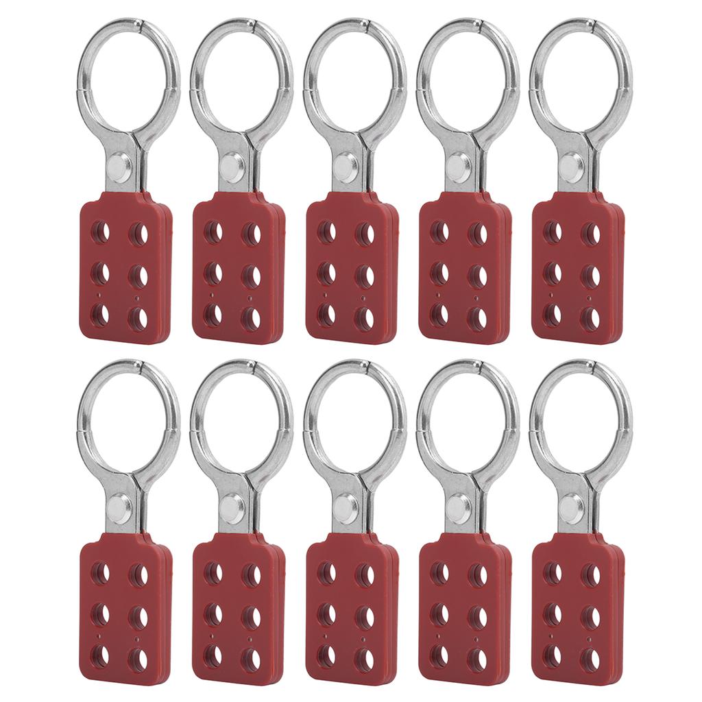 10pcs Lockout Hasp 38mm1.5in 6 Holes Aluminium Insulation for Flammable Explosive Places
