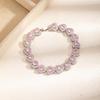Colorful Zircon Heart Bracelet: Fashionable & Sweet Dopamine Peach Design