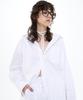 Bikwaieos Oversized Belted Cotton Shirt_White