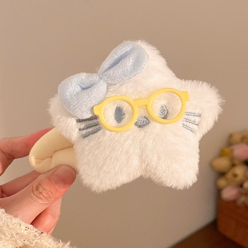 Handmade Bow Cat Hair Clip - Creative Plush Doll Headwear Accessory