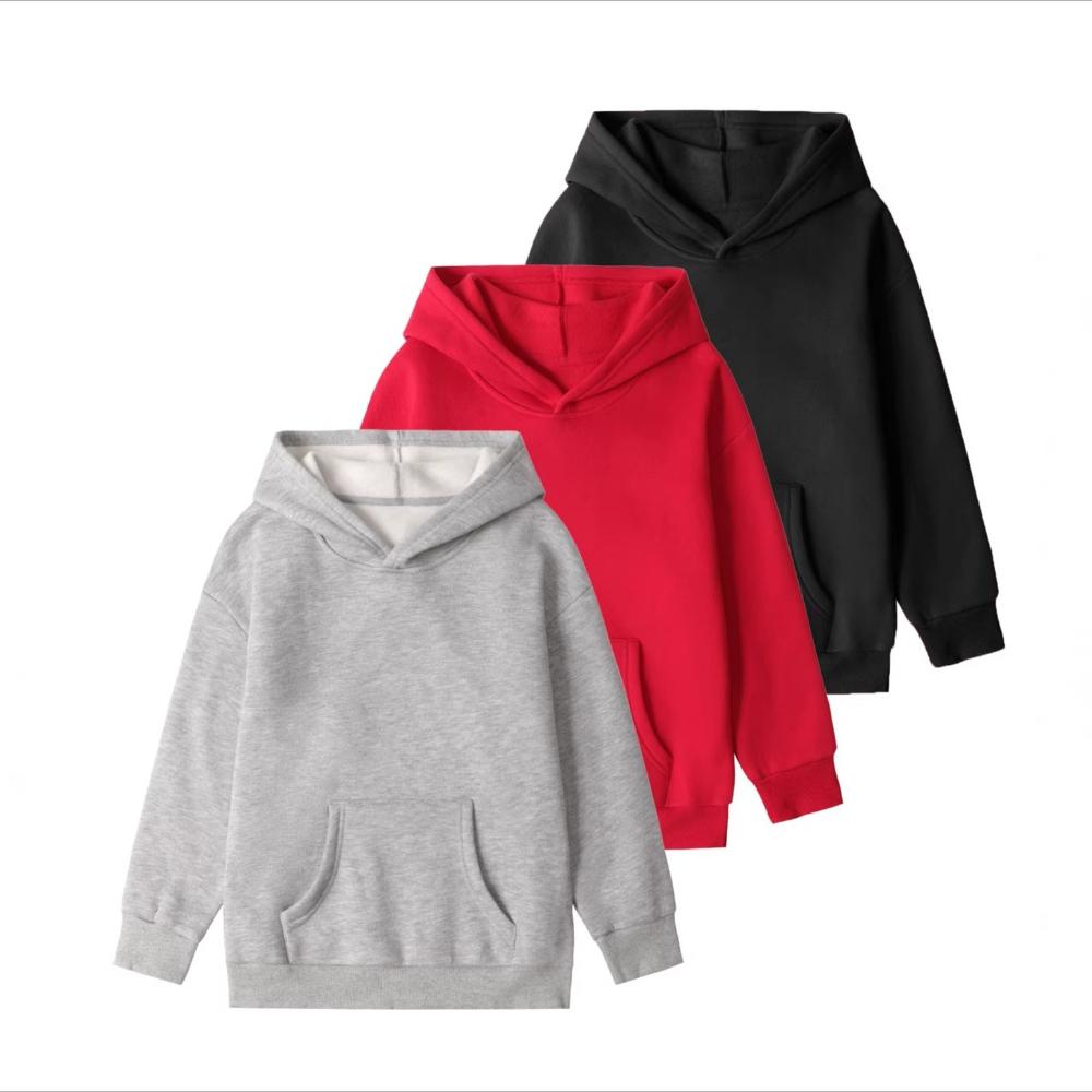 Children’s Autumn Casual and Fashionable Long-sleeved Plain Hooded Top – Children’s Sweatshirt